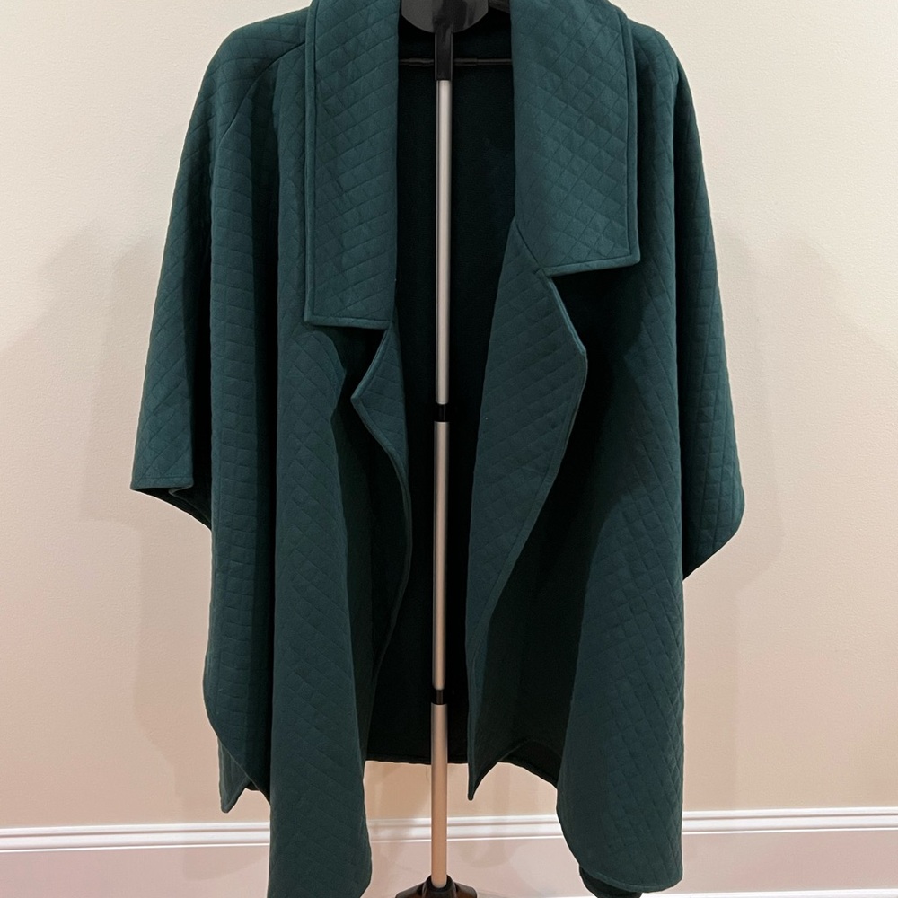 Free People Green Quilted poncho